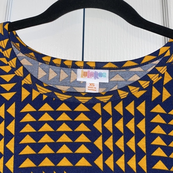 LuLaRoe woman’s dress Carly size XS mustard blue - Picture 2 of 11
